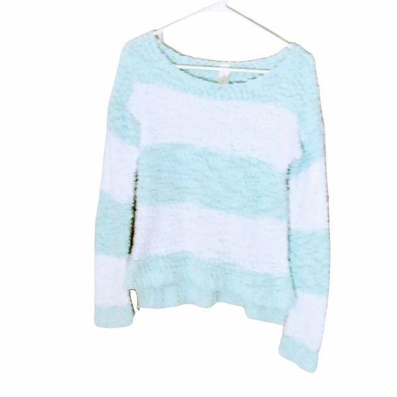 No Boundaries Sweaters - No Boundaries Women's Mint Stripe Knit Sweater Size Medium
